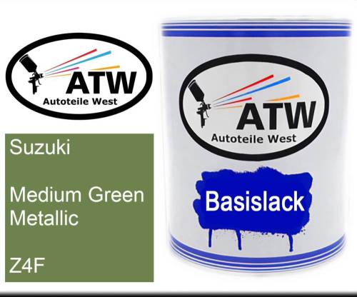 Suzuki, Medium Green Metallic, Z4F: 1L Lackdose, von ATW Autoteile West.